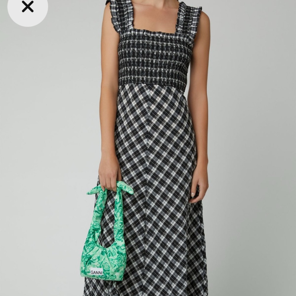 Ganni seersucker sleeveless dress